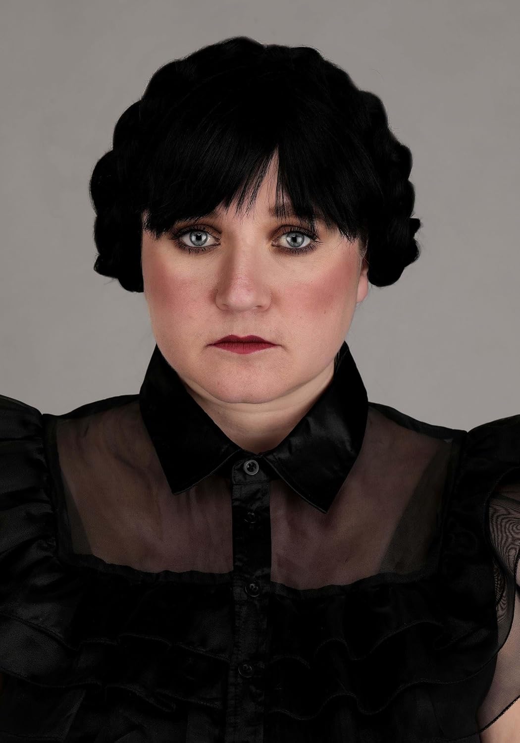 Plus Size Wednesday Addams Rave'N Dance Costume for Women with Belt & Layered Skirt - Perfect for Halloween, Cosplay