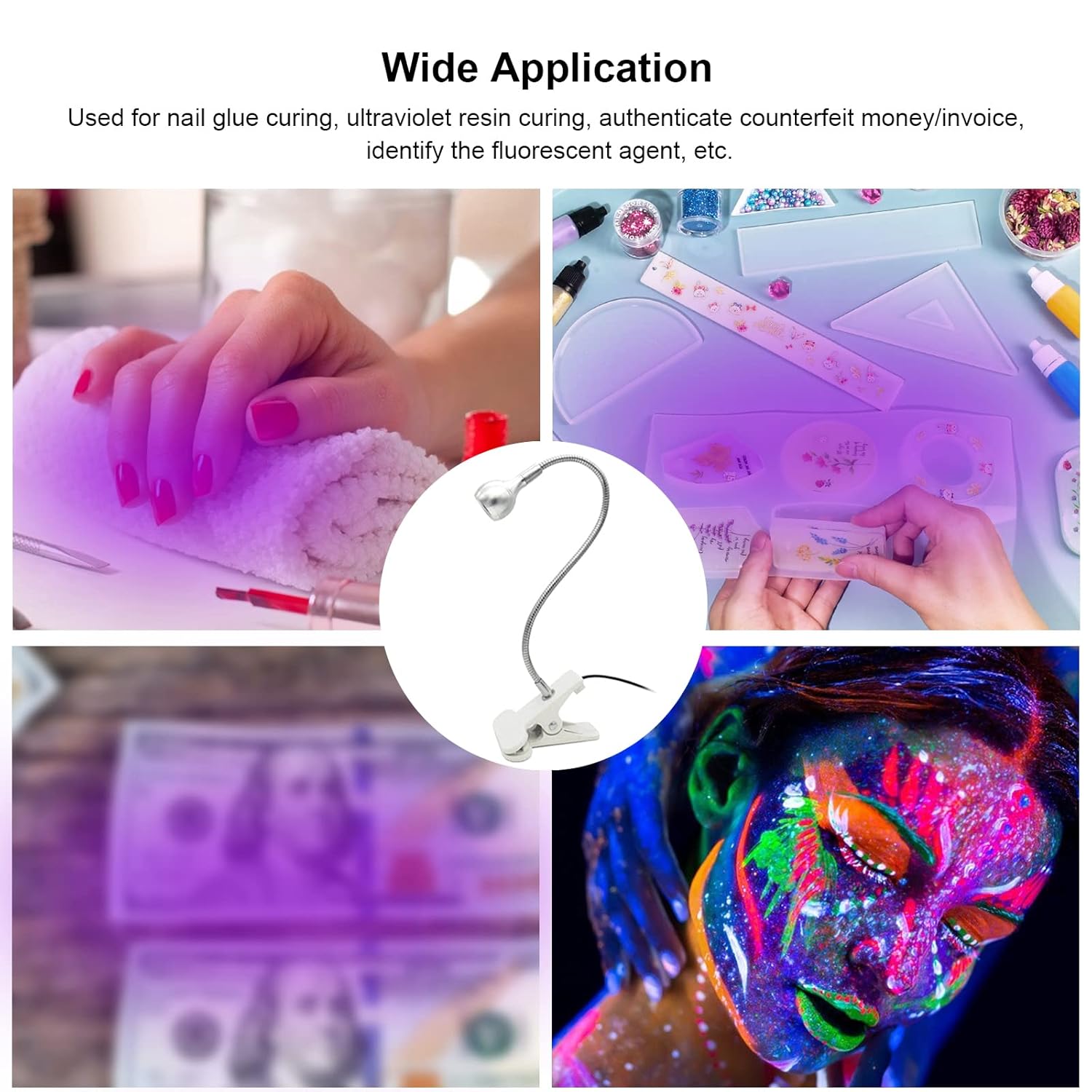 LXIANGN LED Nail Lamp for Gel Nails,3W 360° Rotatable Gooseneck LED Light Nail Polish Curing Lamp USB Clip Nail Dryer for DIY Home & Salon Manicure : Beauty & Personal Care