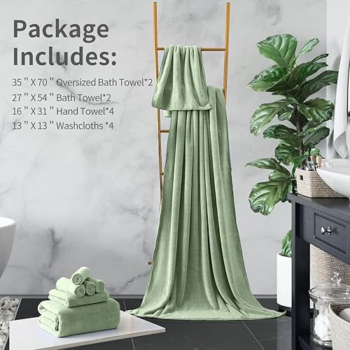 Miniatura 3 de Juego de 12 toallas de baño de gran tamaño, 2 toallas de baño grandes de gran tamaño, 2 toallas de baño, 4 toallas de mano, 4 toallas de baño,