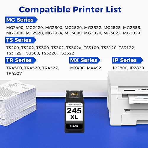 Miniatura 2 de MEGAIN 245XL Ink Cartridge Replacement for Canon PG-245 PG245 245 XL High Yield use for MG2400 MG2500 TS200 TS300 TR4520 TR4527 MX490 IP2800 Printer
