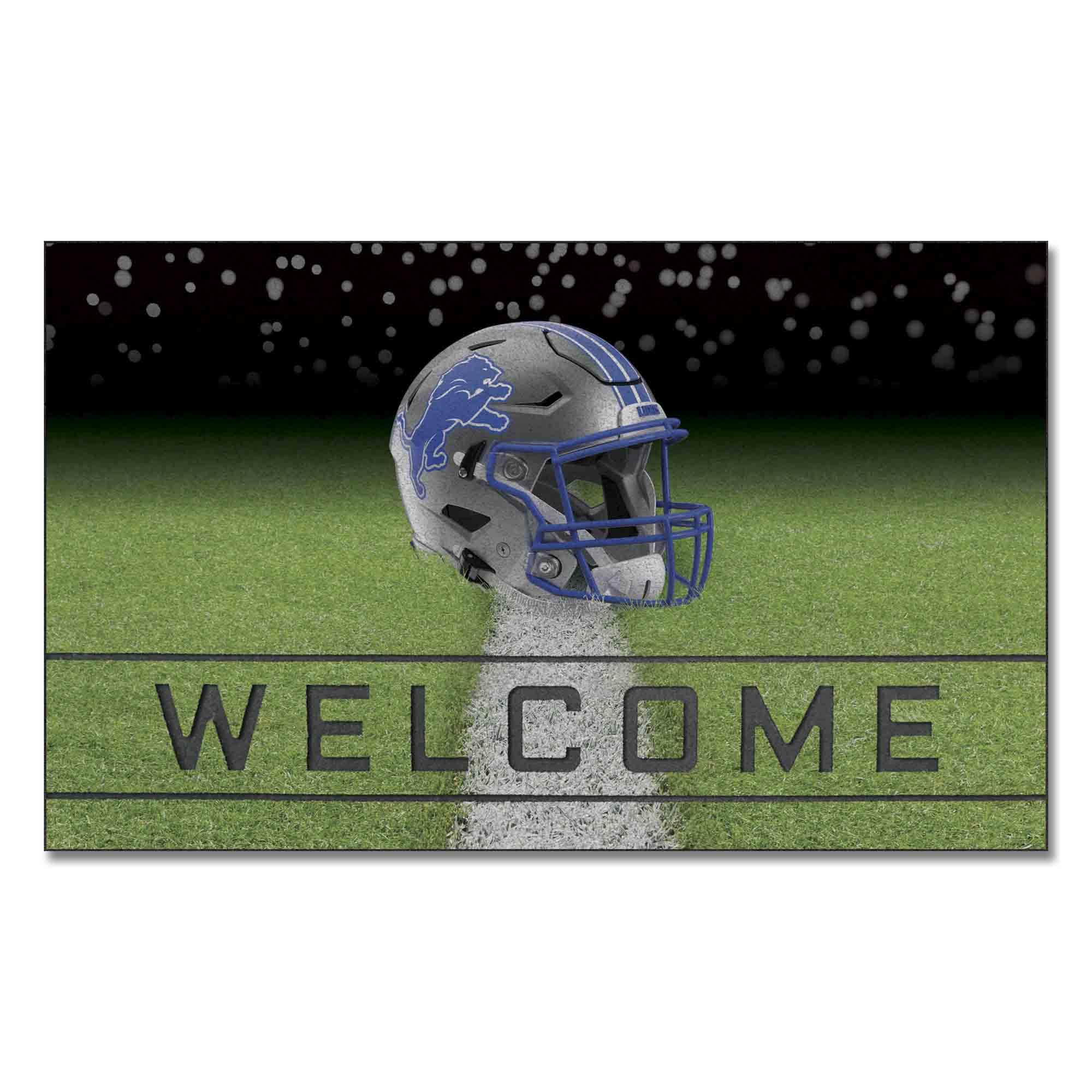 Tapis extérieur Detroit Lions FANMATS paillasson 18x30in caoutchouc moulé durable