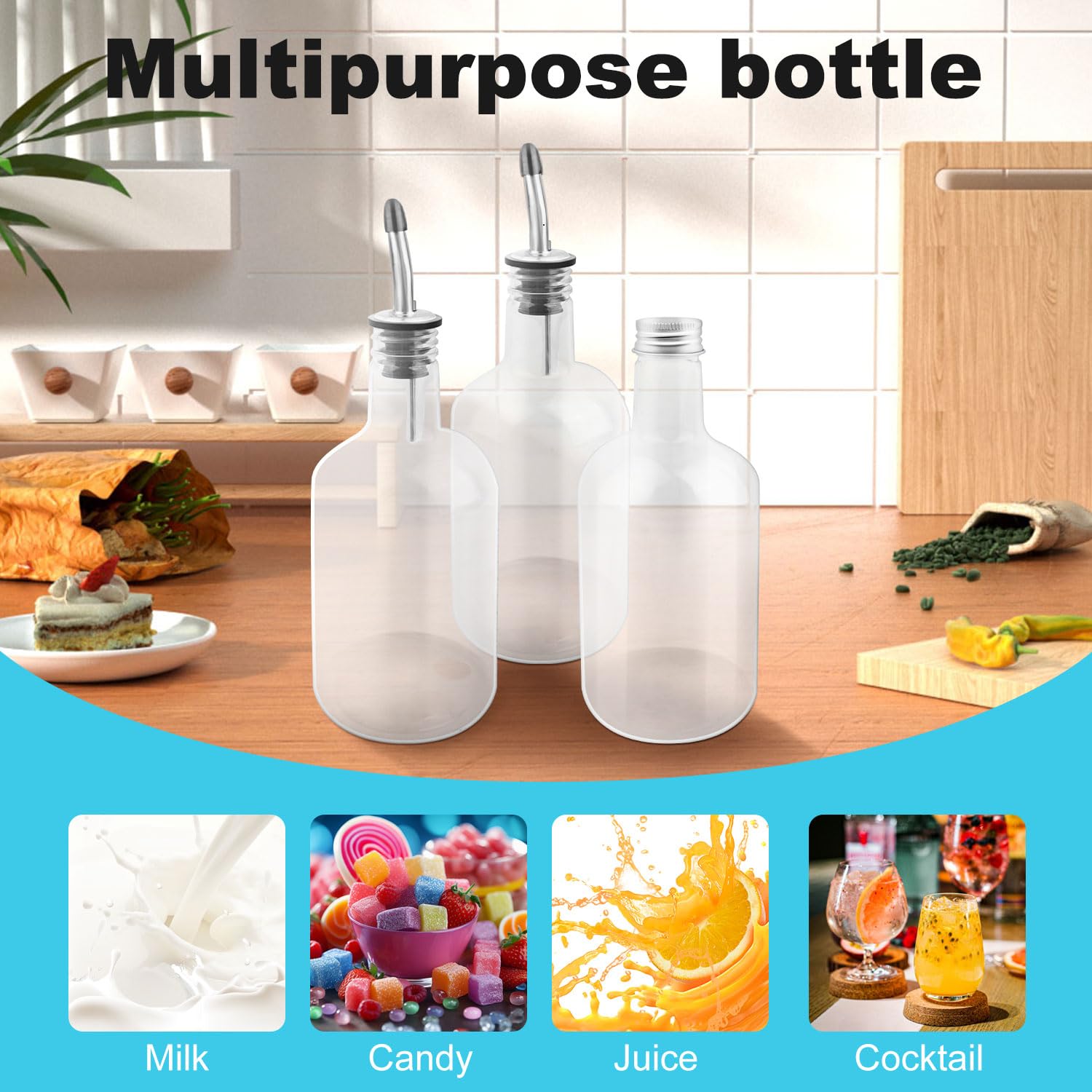 Bottiglie Plastica Vino E Succhi Di Frutta, Beccuccio E Tappo Ermetico