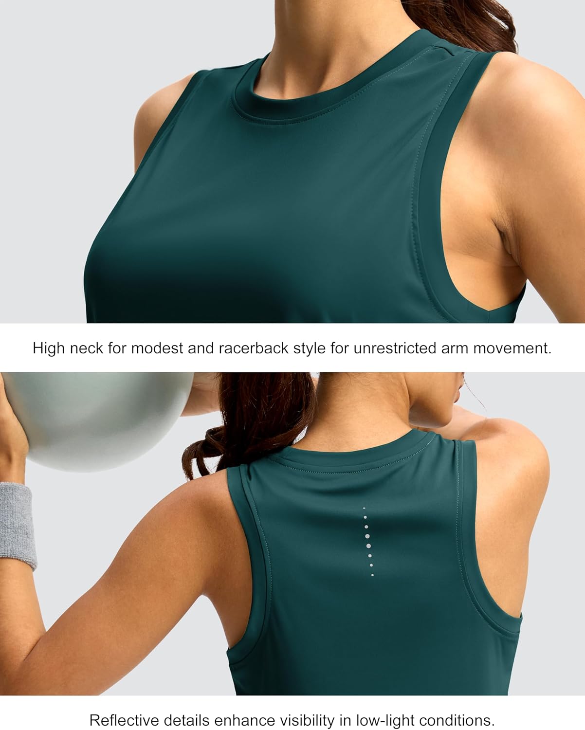 SANTINY Women's Sleeveless Workout Tops Lightweight Tennis Yoga Athletic Running Shirts Racerback Tank Tops for Women - Image 5