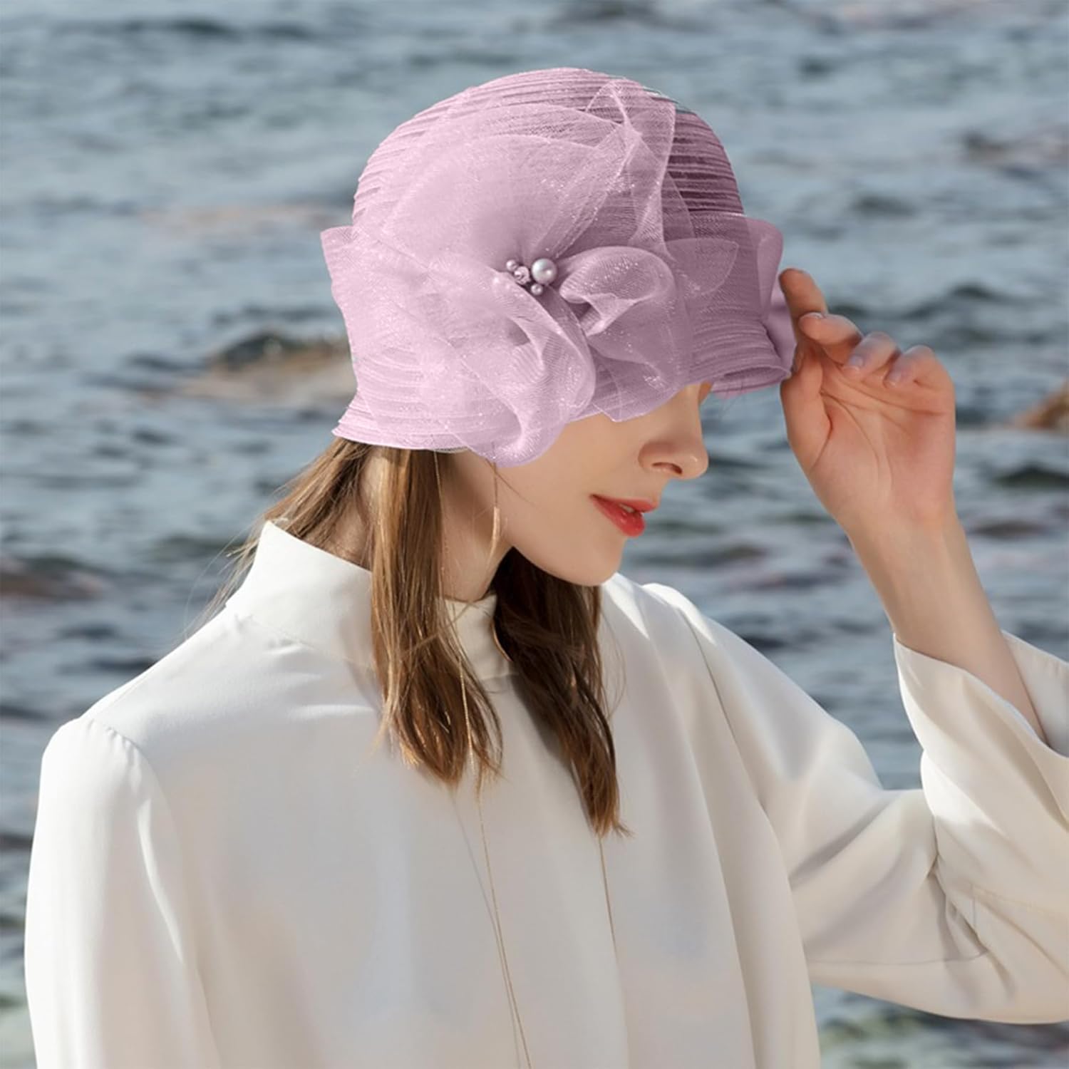 F FADVES Floral Church Derby Fascinators Bridal Tea Party Wedding Formal Hat