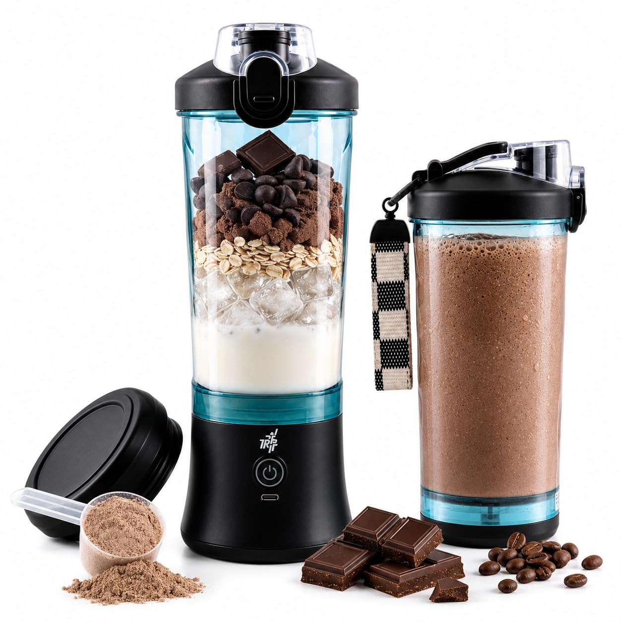 TR6 Blendmate Ultra Waterproof Portable Blender for Juices, Shakes & Smoothies – 230W Motor, 4000mAh Battery, Pulse Mode, LED Lights, 600ml Convertible Jar, Inbuilt Sipper & Carry Handle (Black)-image-12