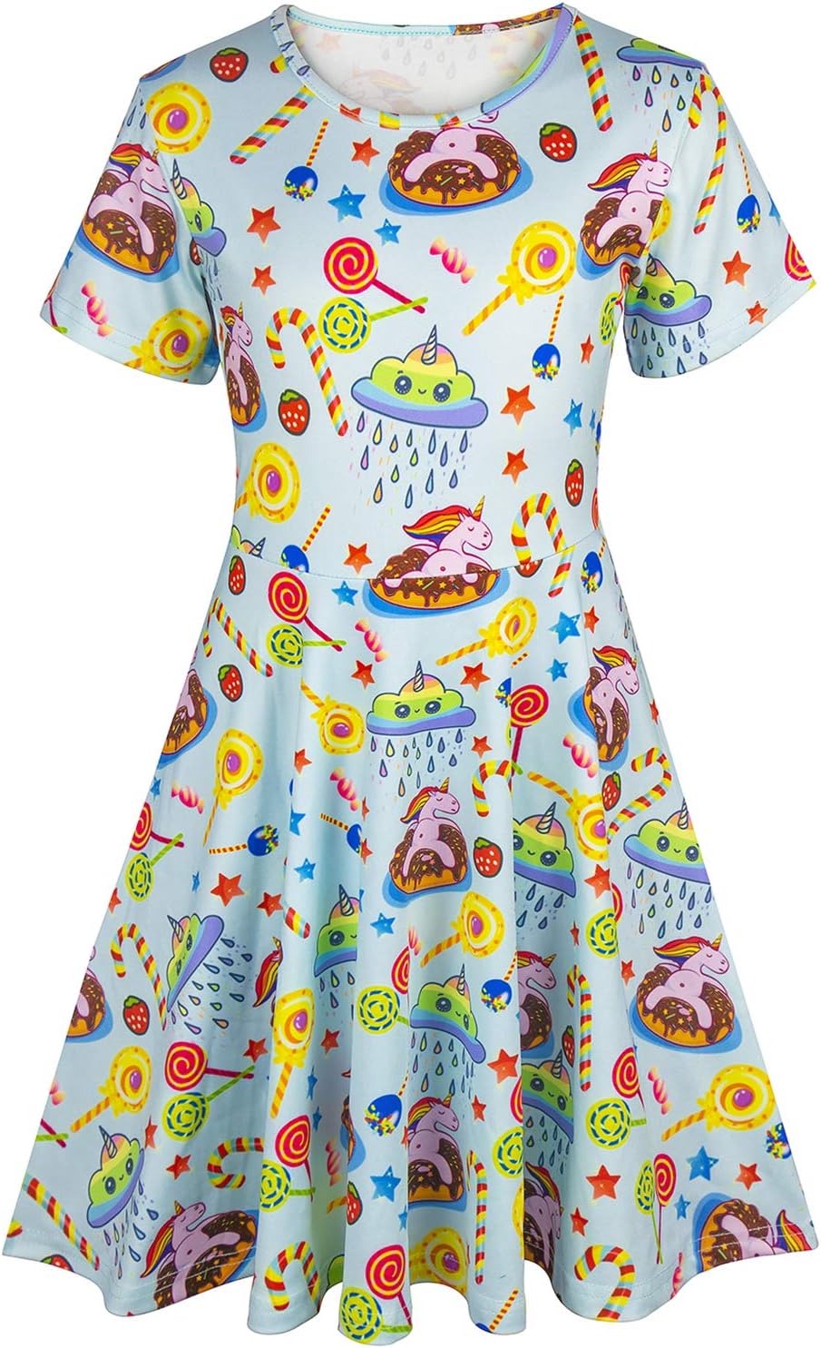 Little Girls Cute Dresses 3D Printed Sweet Clothes Clothes for Kid 2-3Y Size S