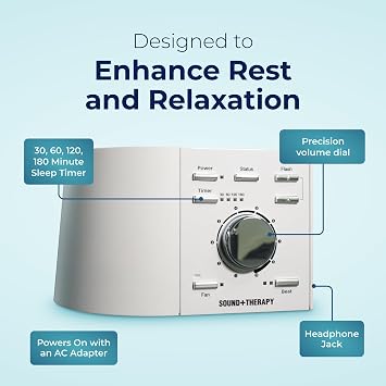 Adaptive Sound Technologies Sound + Therapy - Comprehensive Therapy Experience for Optimal Sleep Environment - Gamma Light & Soothing Noise - Precision Volume Dial - Relaxation Support