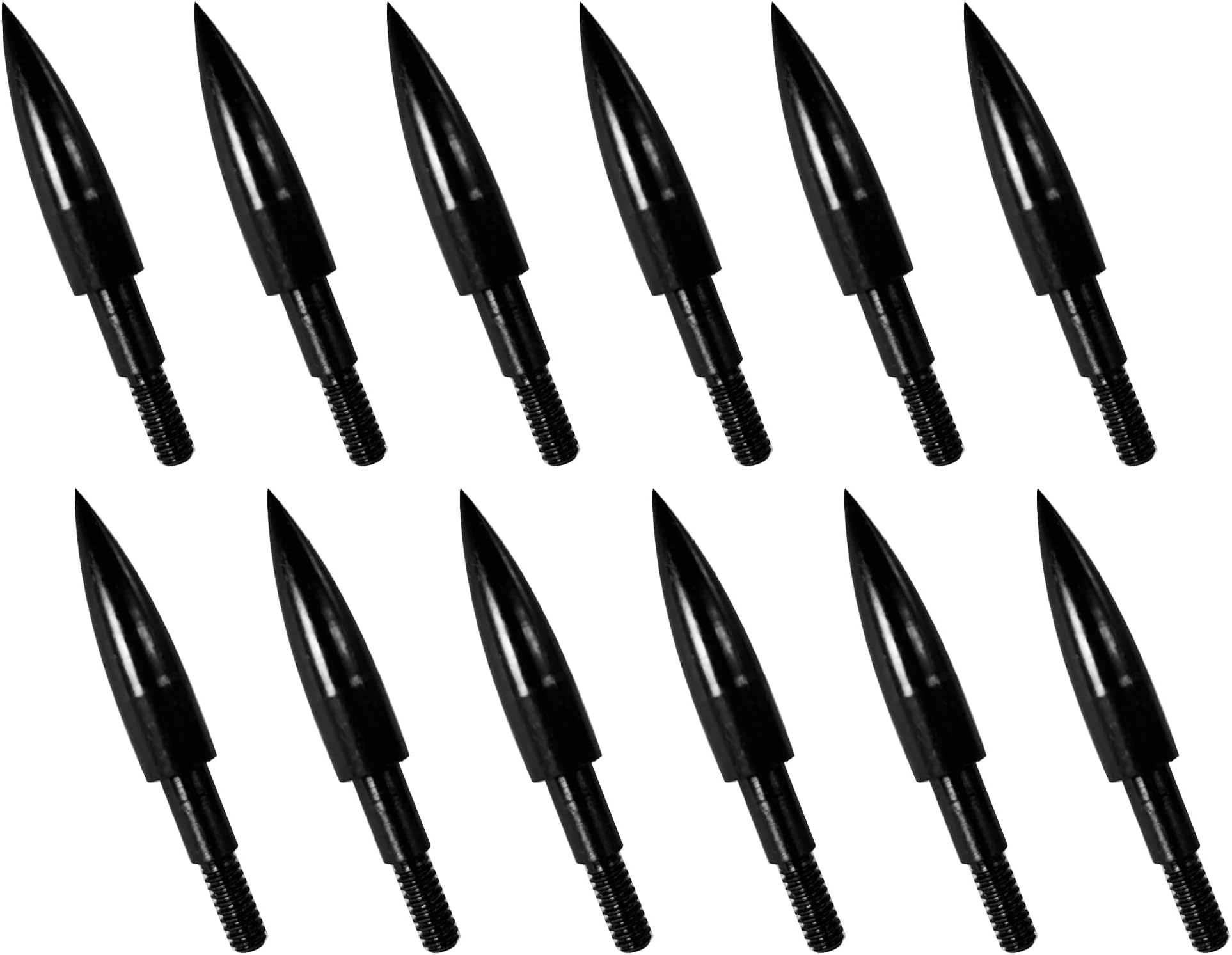 12pcs Archery Arrow Tips 100/125/150/200 Grain Field Tips 5/16 Inch Screw in Bullet Points , Archery Target Crossbow Practice Tip for Arrow Recurve Bow Compound Bow, Hunting Bow Arrow Target Practice