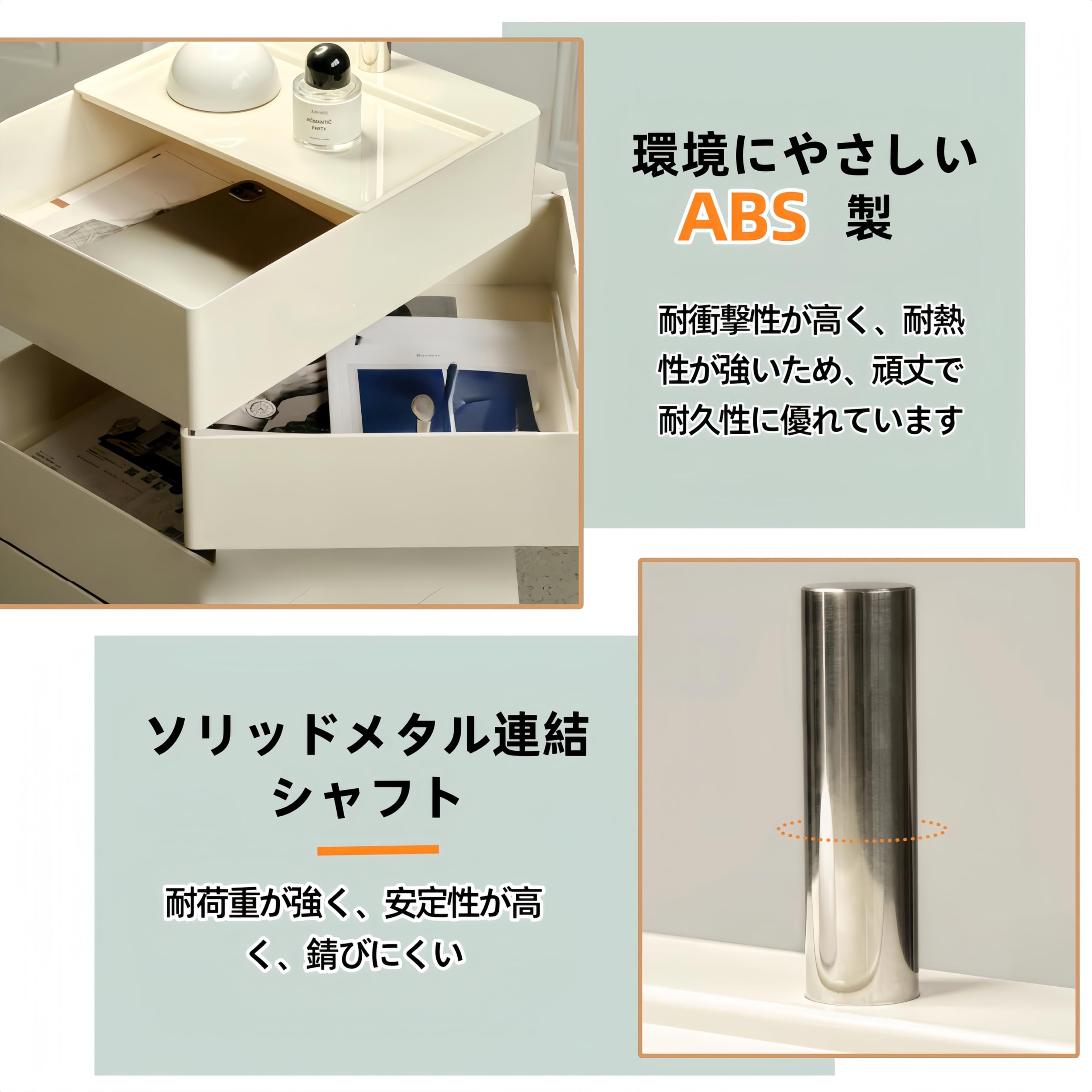 Amazon.co.jp: TUIYIDUO 収納キャビネット 360°コンテナ 回転