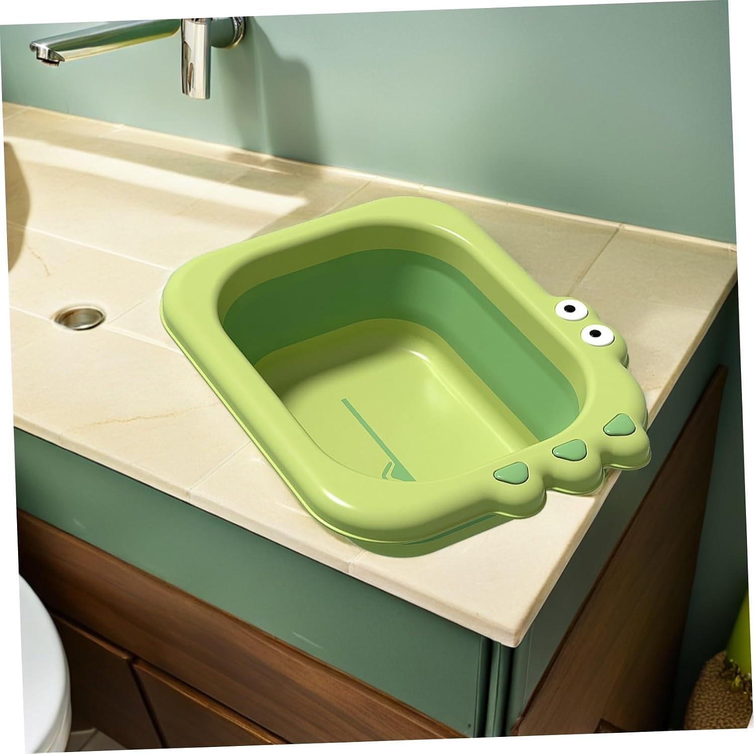 Foldable Wash Basin Thickened Face Washing Tub Safe Newborn Washbasin for Boys and Deep Capacity Easy to Clean