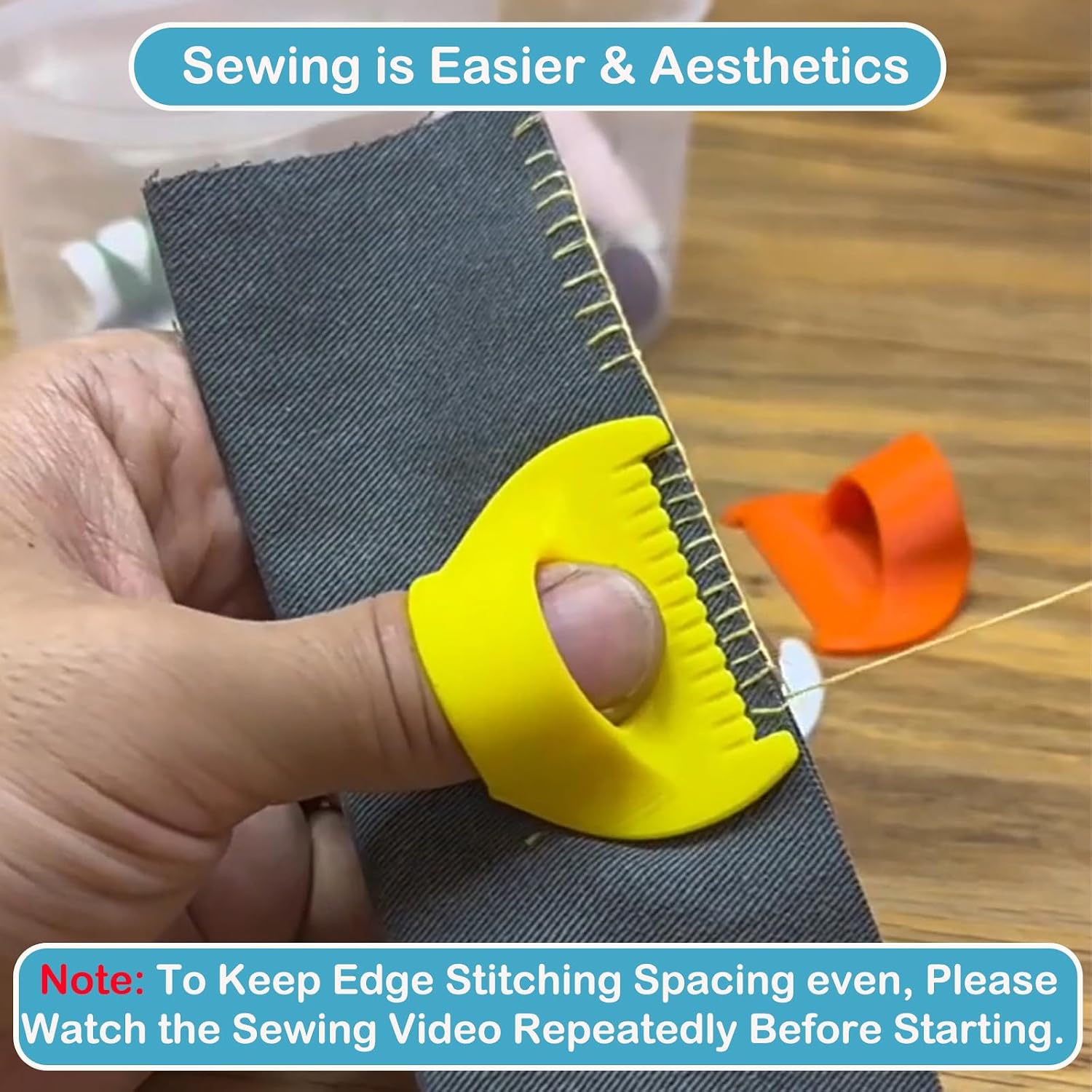 4PCS Edge Stitch Lock & Sewing Gauge, 3mm/4mm Hand Seam Guide & Sewing Templates Edge Sewing Guide Lockranding Tool for Pinpoint Precision, Hemming, Quilting Templates - for Beginner & Pro