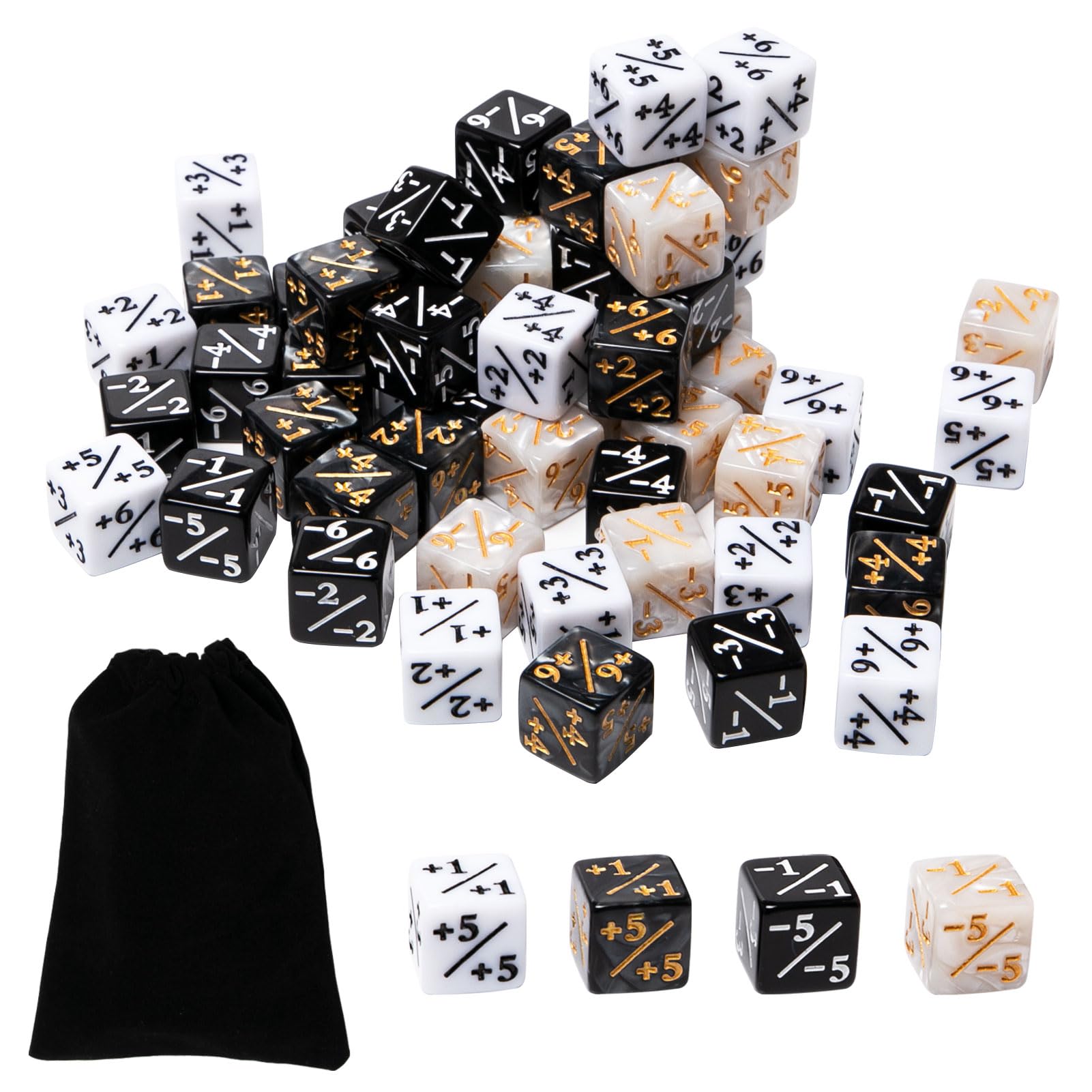 56 Dadi Contatore In Acrilico Per MTG E Giochi Di Carte - Con Custodia - 1.6 Cm - 3