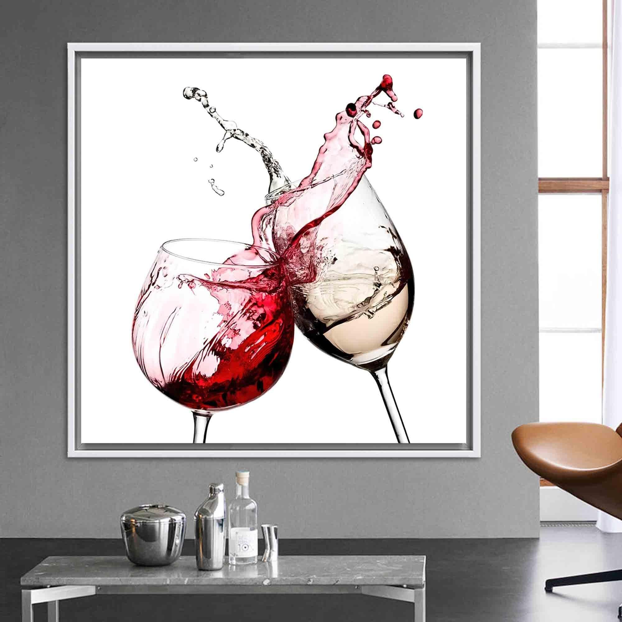 Czerwone i białe wino plakaty i druki sztuka na płótnie abstrakcyjne obrazy ścienne czerwone wino rozpryski ilustracje dekoracyjne malarstwo ścienne rama 45 x 45 cm