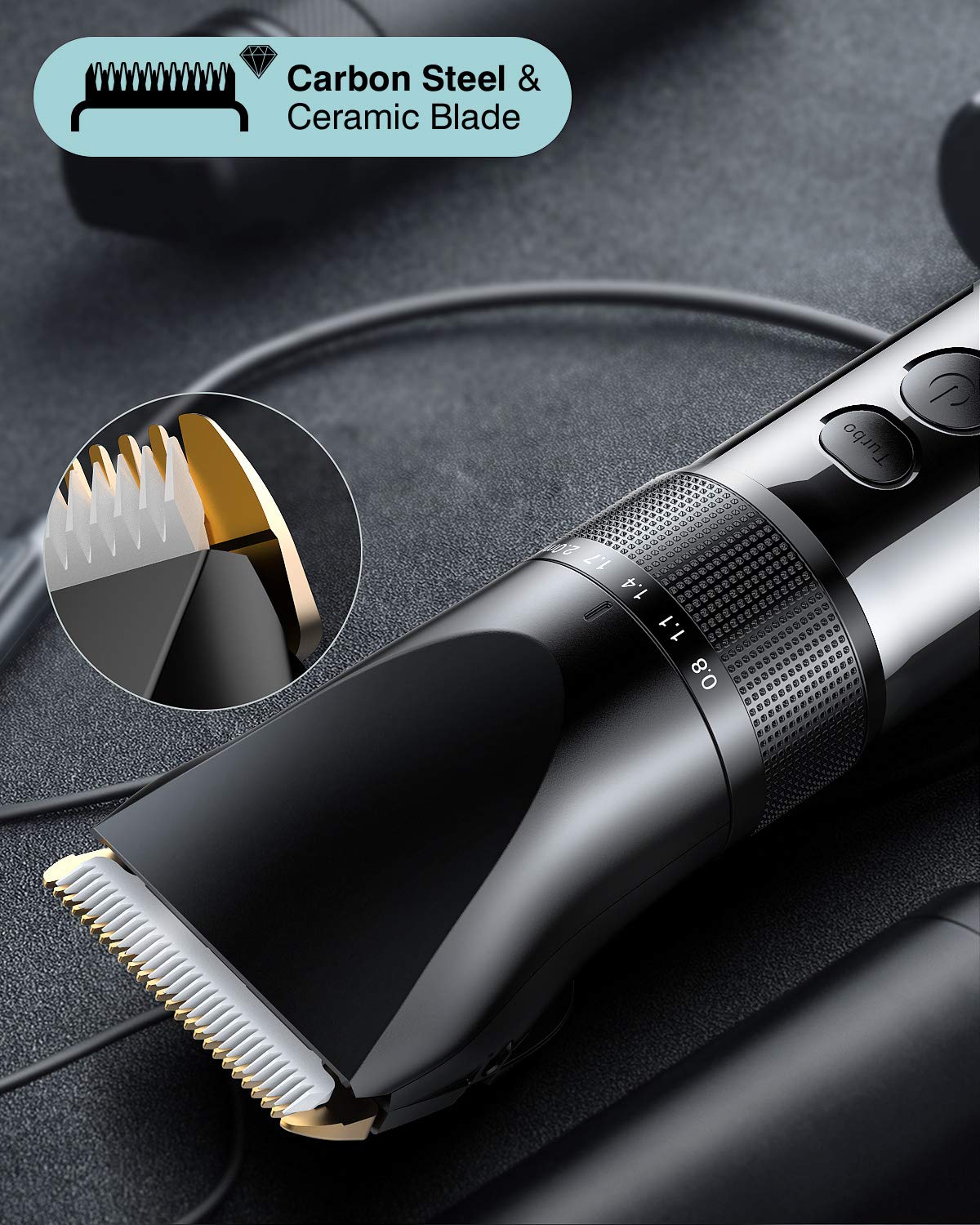 Hair Clippers for Men Professional Kit, DynaBliss HG2000 Mens Clippers for Hair Cutting Cordless for Home Barber Salon with LED Display and Charging Base : Beauty & Personal Care