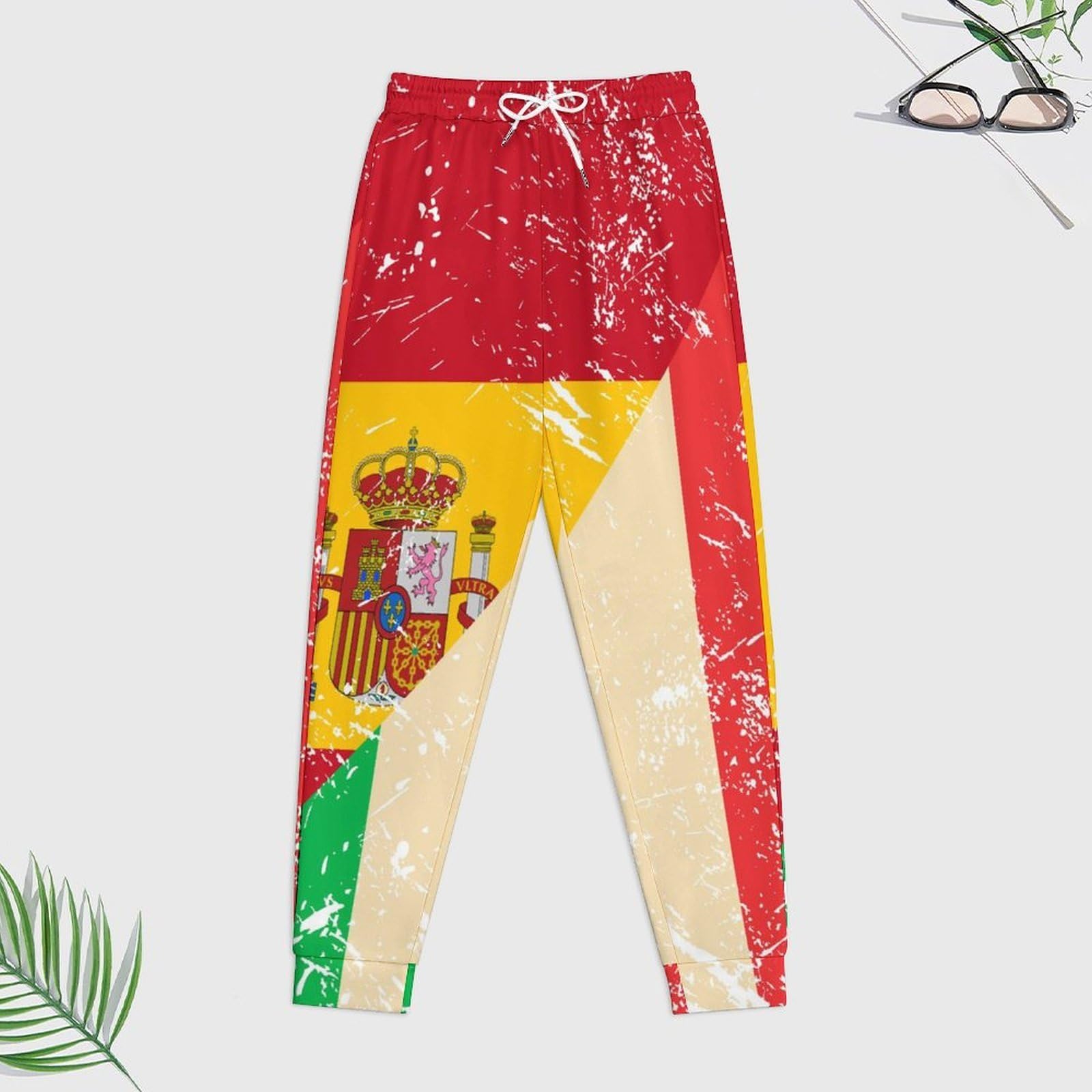 Italia e Spagna Vintage Flag Tute per gli Uomini Manica Lunga Felpa Con Cappuccio E Pantaloni Della Tuta Joggers Set Moda Tute