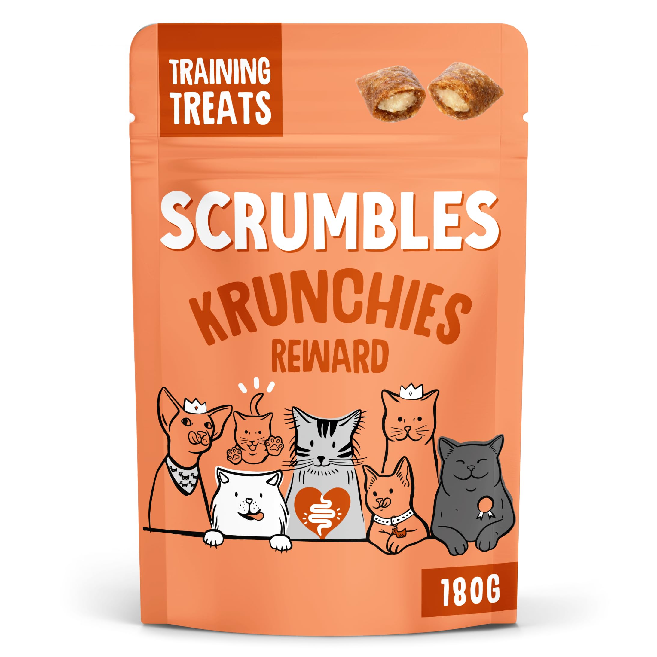Scrumbles Krunchies Chicken Training Cat Pillow Treats 180g
