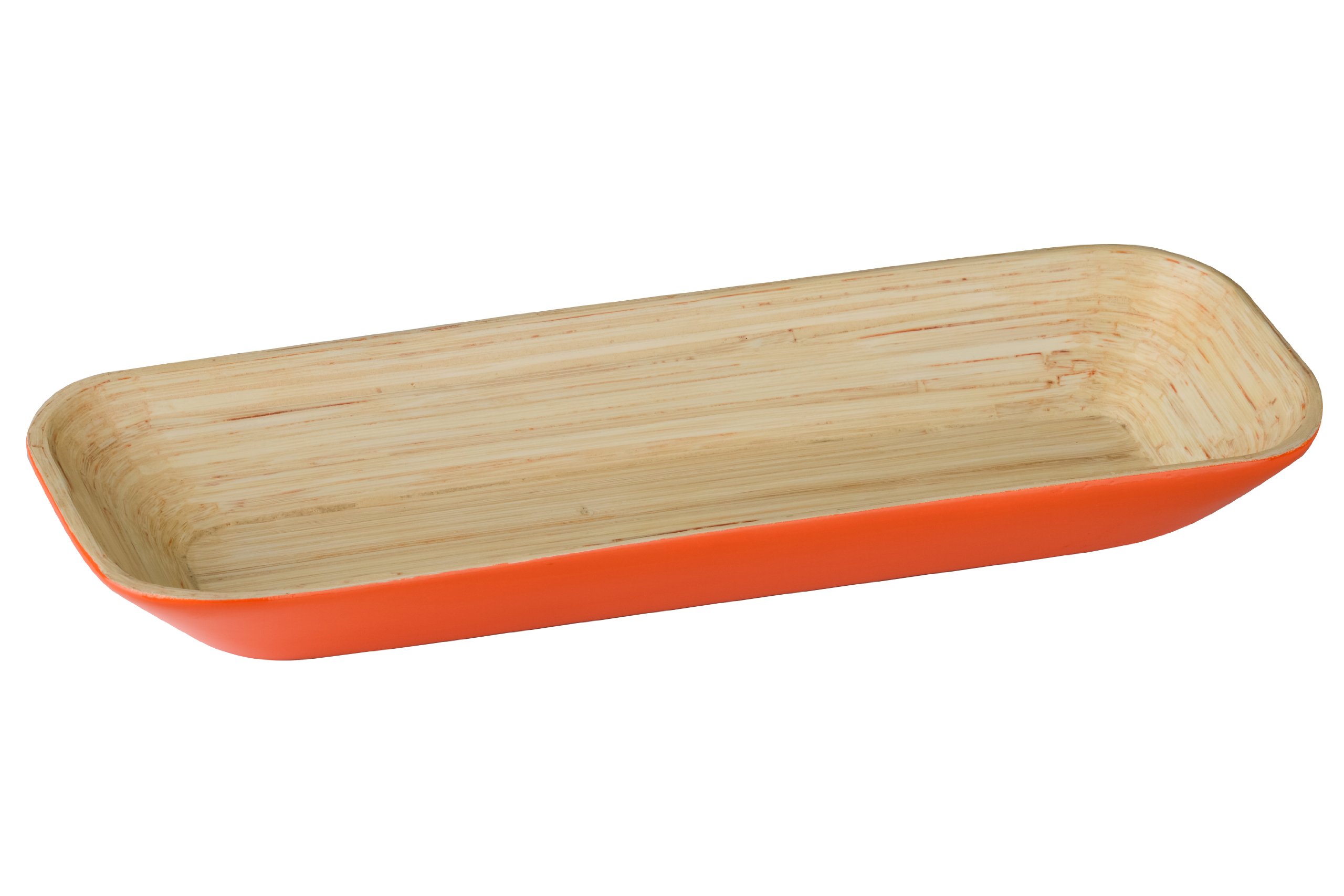 Premier Housewares Kyoto Spun Bamboo Tray, 4 x 36 x 14 cm - Orange
