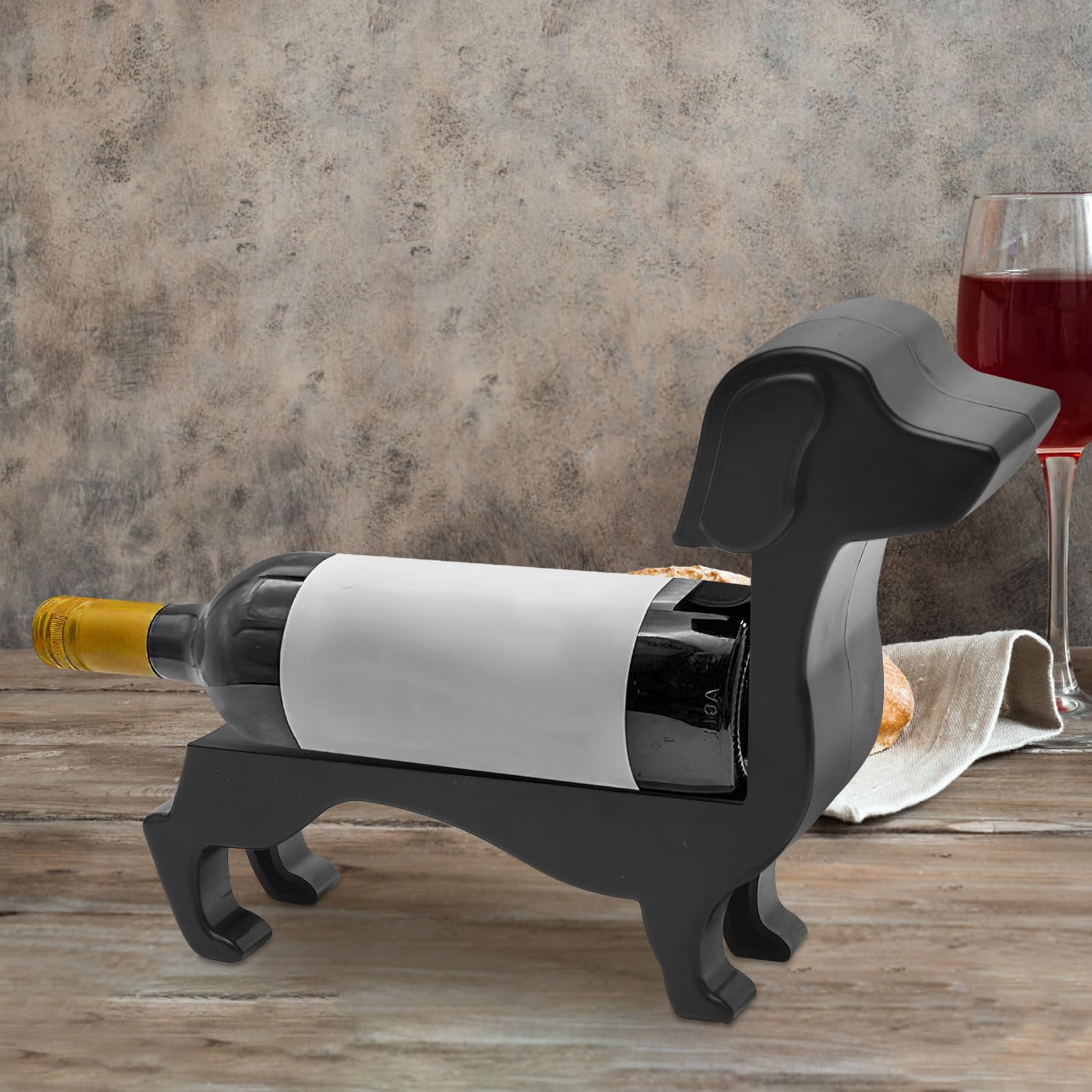 Portabottiglie Vino Labrador Nero Fiqure Dettagli Incredibili