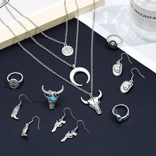 Miniatura 4 de NEWITIN Juego de 33 piezas de joyería de oro para mujer, joyería de disfraces de moda, collar chapado en oro, pulsera, anillo y aretes para mujer