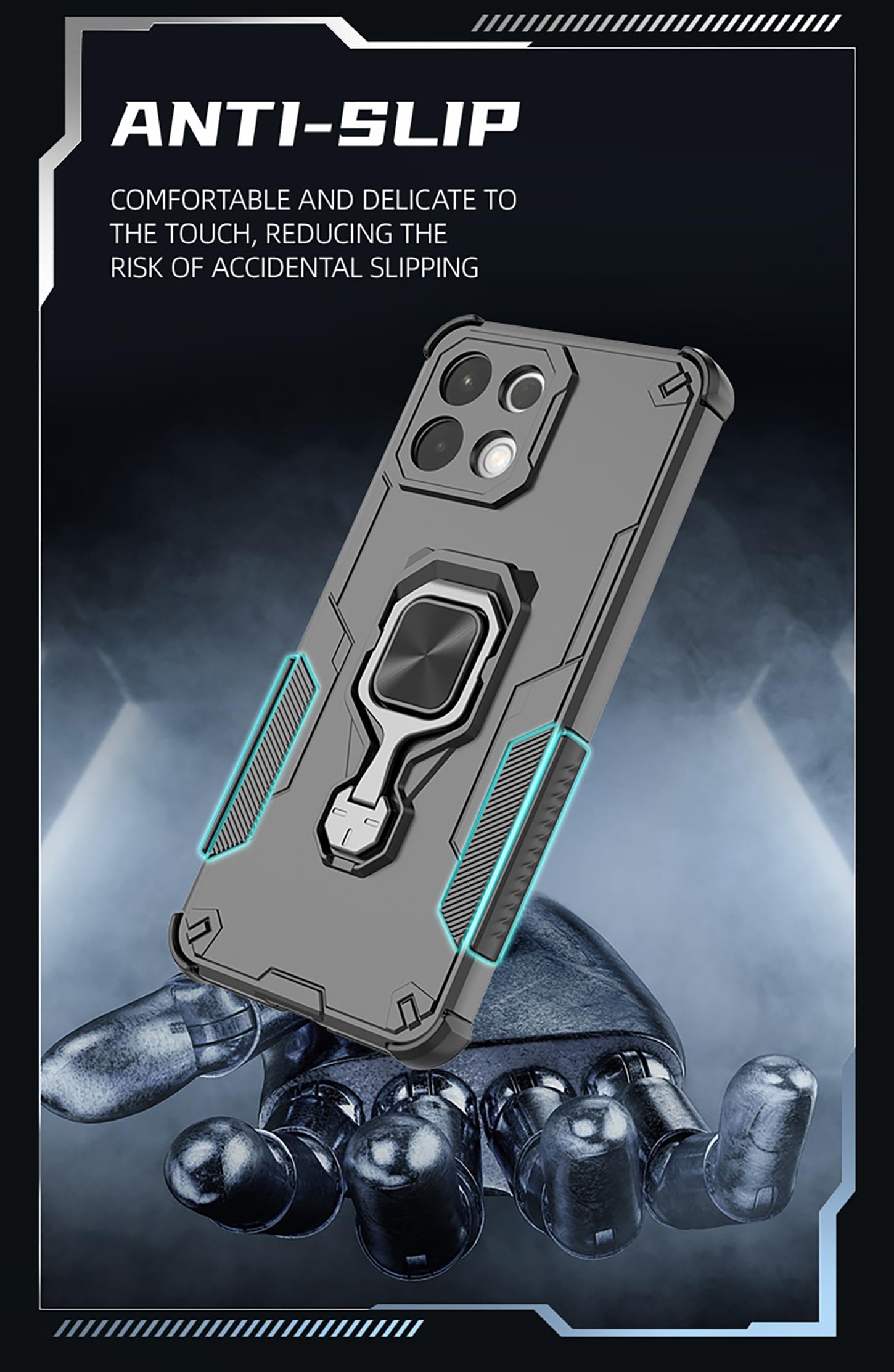 YUXING Cover Realme GT 7 5G/GT 7T 5G – Custodia Anticaduta, Airbag Quattro Angoli, Magnete Anello Supporto 360°, Protezione Elevata, Design Antiscivolo-Verde