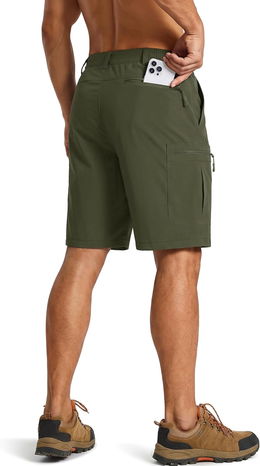 TACVASEN Men's Hiking Cargo Shorts 9" Quick Dry Lightweight Water Resistant Shorts Casual Golf Work with 5 Pockets