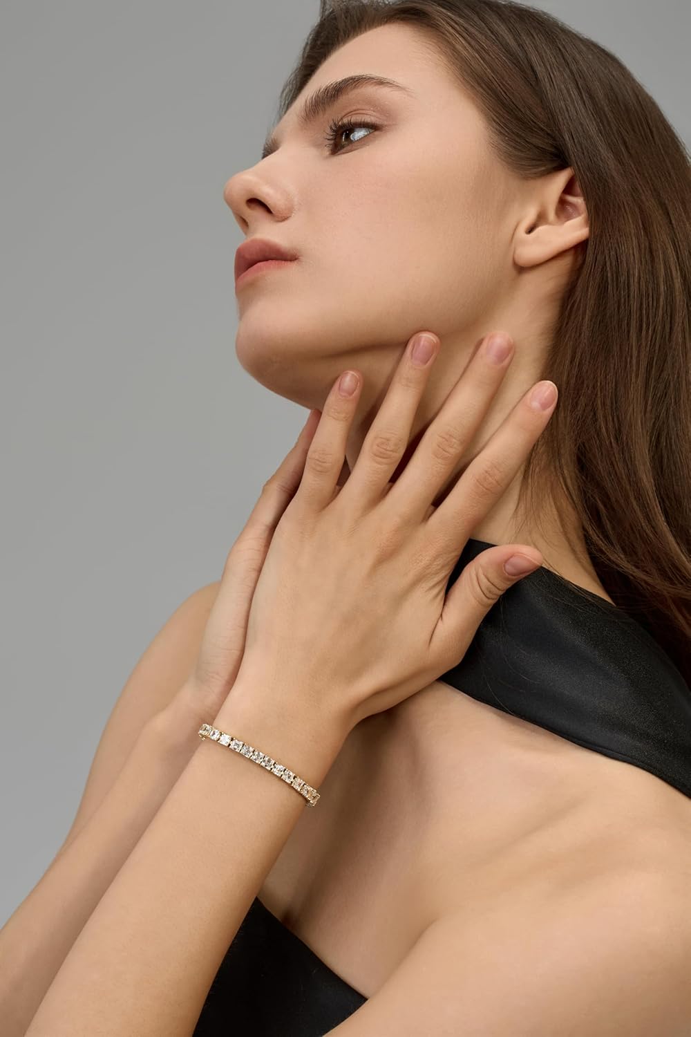 14K Gold Filled Tennis Bracelet for Women, Classic Gold Bracelet for Women, 4mm 5mm Square Stone Cut Bracelet,Valentines, Mothers, Christmas Jewelry Gift for Women 6/6.75/7.15 Inch - Image 7