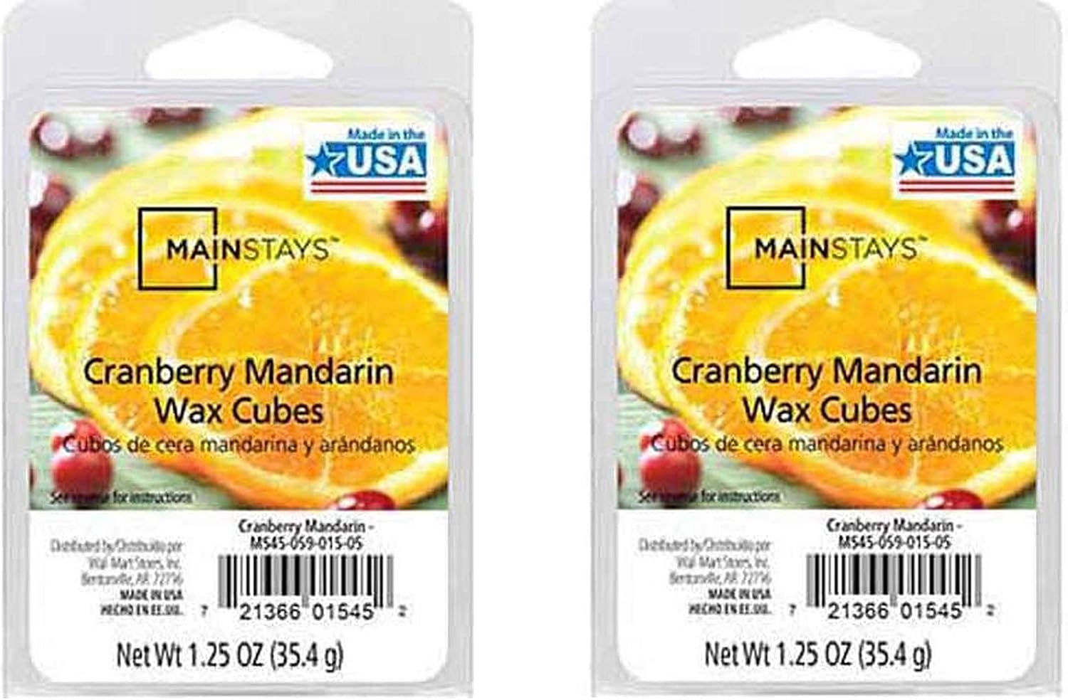 2 Pack Cranberry Mandarin Scented Wax Cubes