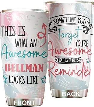 This Is What An Awesome Bellman Tumbler Stainless Steel 20oz, Funny Gifts For Office Women Men Work Friend Coworker, Funny Driking Coffee Cup For Birthday Christmas