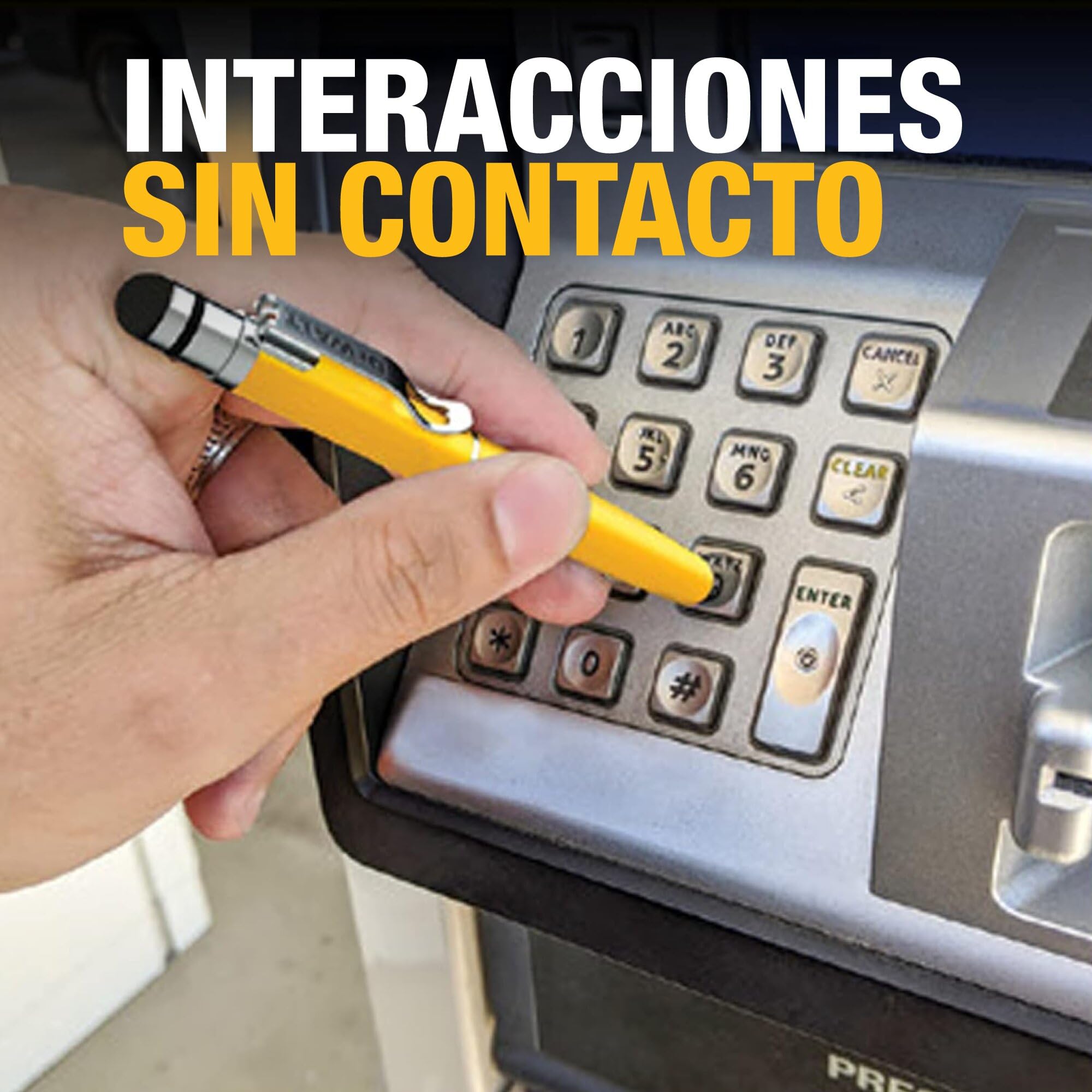 DEWALT Bolígrafo Stylus Mini 3 en 1 Heavy Duty, Lápiz táctil para iPad y iPhone, EDC Touch Screen Pen con Punta táctil y Punta para teclados, Cartucho de Tinta Extra