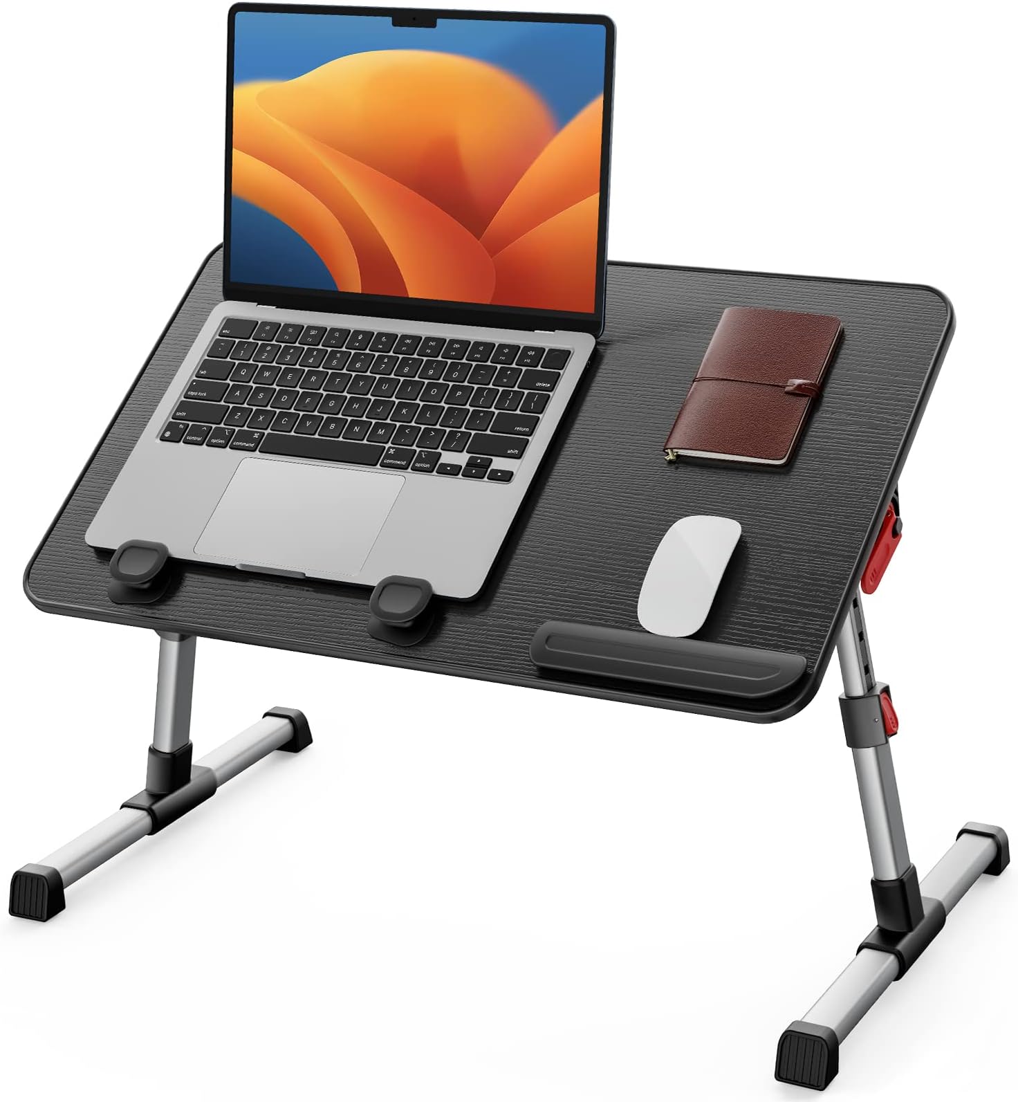 Saiji Portable Laptop Table, Height & Angle Adjustable, Standing Desk, Foldable Sofa Breakfast Bed Tray, Notebook Stand Reading Holder for Couch Floor (Black)