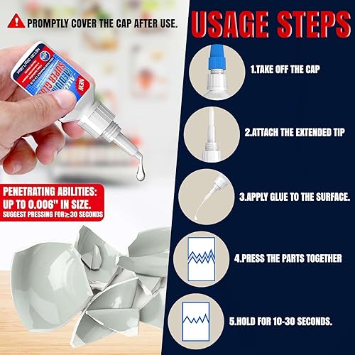 Vista 79 de ALECPEA Paquete de 2 adhesivos de vidrio de 1.06 oz – Adhesivo de secado rápido y resistente a la intemperie para reparación de vidrio, joyas, arte