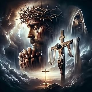 Diamond Art Kits for Adults Praying Jesus, DIY 5D Diamond Painting Kit for Beginners, Full Round Drill Gem Art Dots for Adults, Diamond Dots Paintings Crafts Home Wall Decor 14X14 Inch