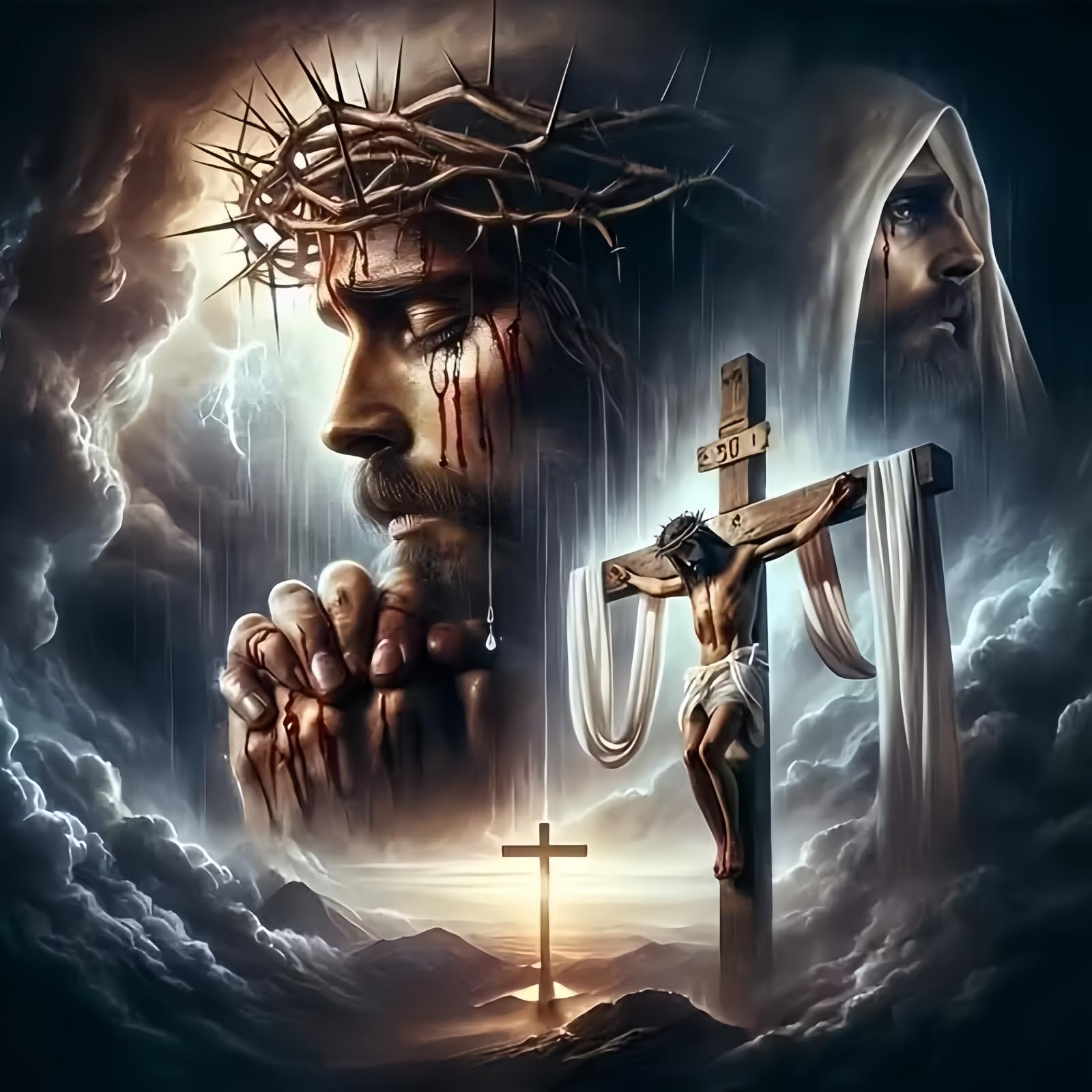 5D DIY Diamond Painting Kits for Adults Praying Jesus 5D Diamond Painting Kit DIY 5D Diamond Painting Kits for Adults Diamond Painting Wall Decor-image-20