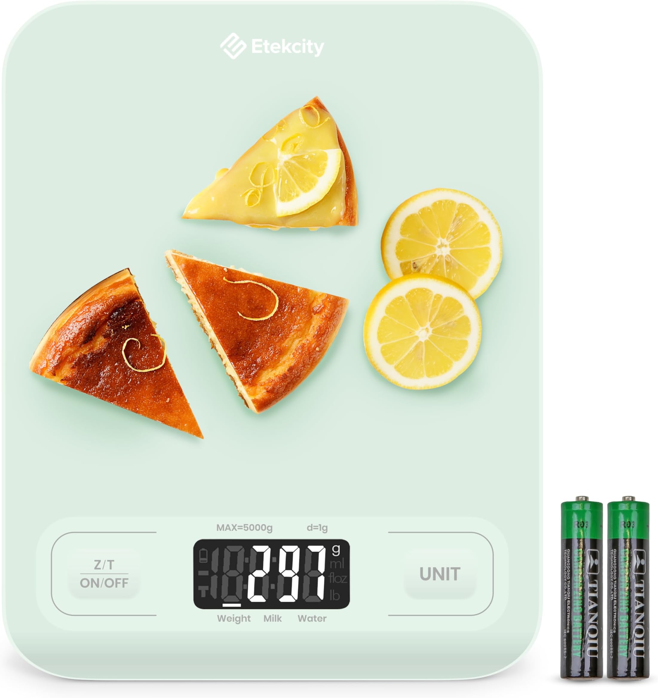 Food Kitchen Scale, Digital Grams and Ounces for Weight Loss, Baking, Cooking, Keto and Meal Prep, LCD Display, Medium, Green