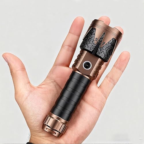 Miniatura 8 de SKYFIRE Linternas recargables de alto lúmenes, paquete de 2 con lente de encendido, mini linterna táctica brillante de 8000 mAh con 6 modos de luz