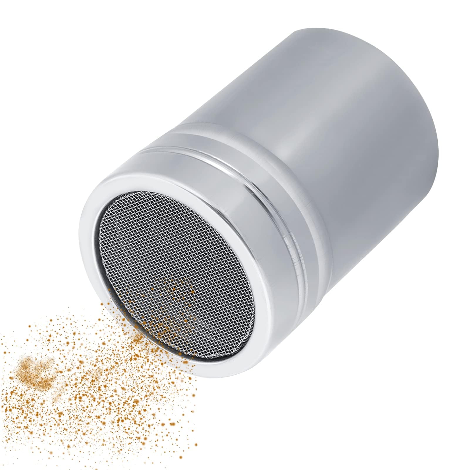 Stainless Steel Powder Sugar Shaker with Lid, Stainless Steel Fine Mesh Shaker, Powder Sugar Shaker Duster for Cinnamon Cocoa Flour Chocolate Shaker(S)