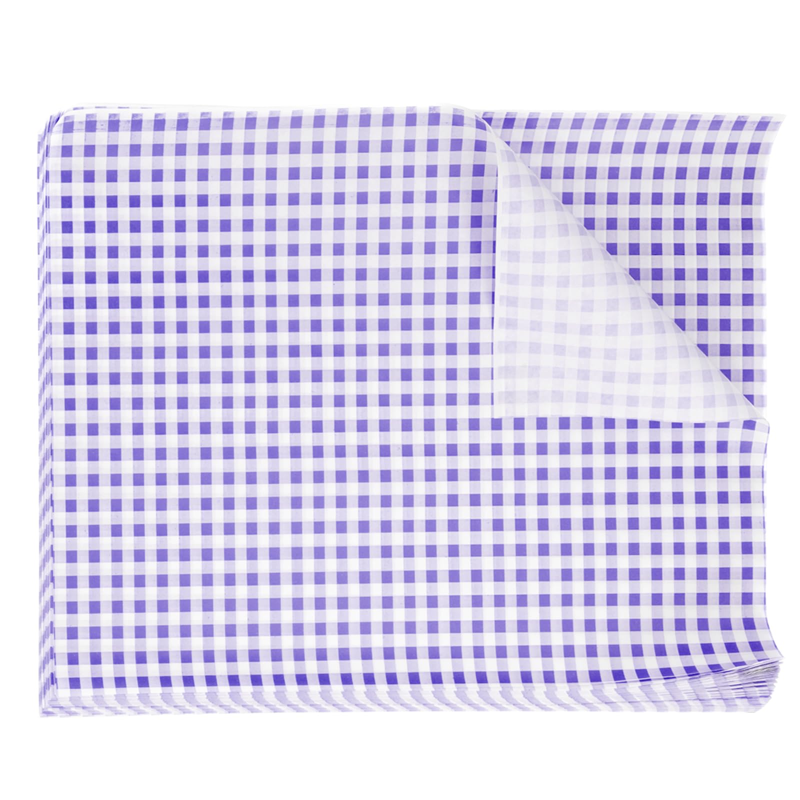 sourcing map 100pcs Square Checkered Wax Paper Sheets 14.96" x 11.02" Oil-Absorbing Dry Food Wrapping Paper for Sandwich Baking Paper Liners Picnic Basket Bread Hamburger Wrap Kitchen, Purple