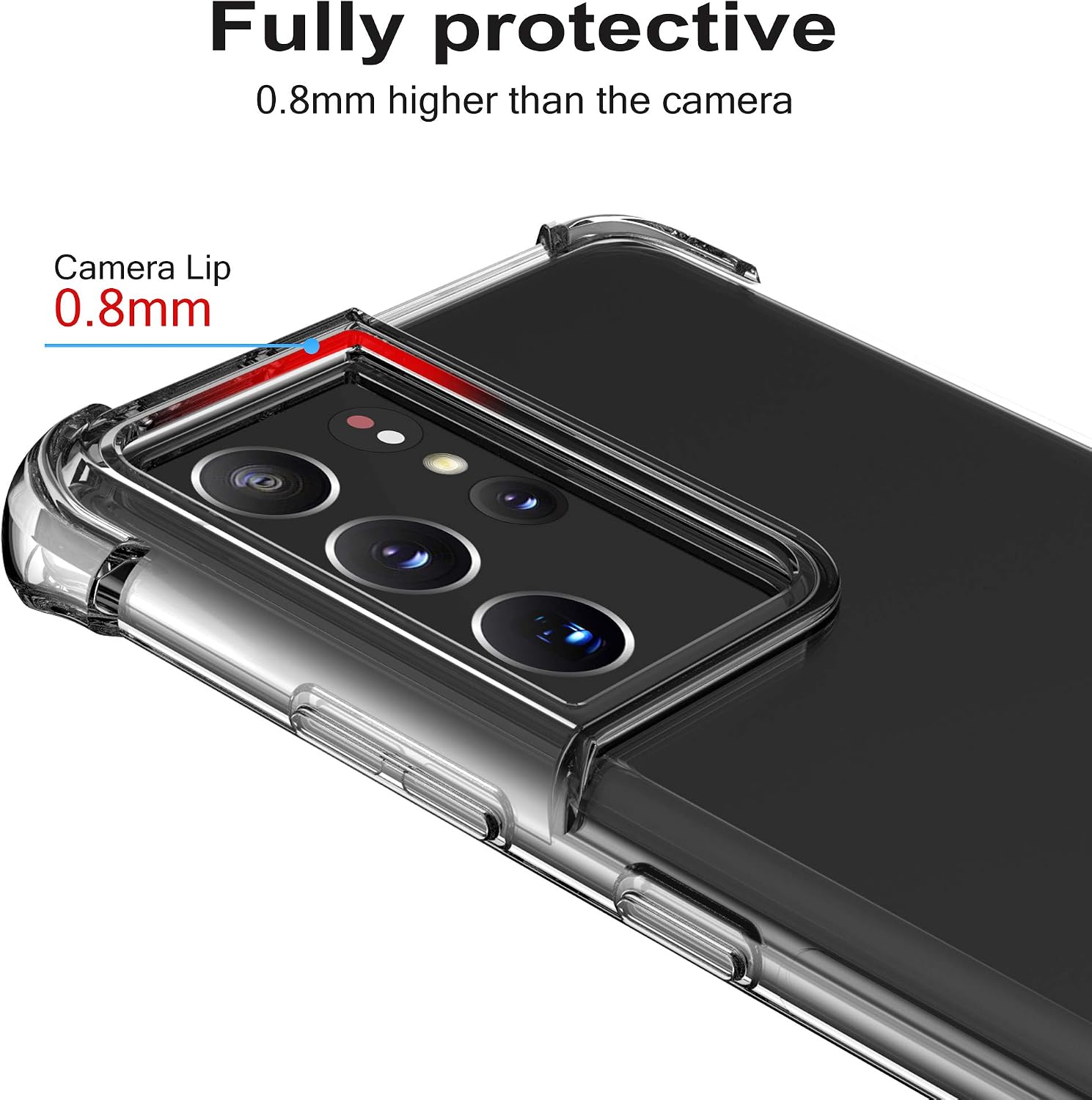 Arae Case for Samsung Galaxy S21 Ultra, Premium Soft and Flexible TPU [Scratch-Resistant] Phone Case for Samsung Galaxy S21 Ultra, Crystal Clear