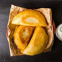 Vista 2 de DELE FOOD Empanada de carne rallada, 3 onzas (8 unidades) – Aperitivo congelado sin gluten con masa de harina de maíz y relleno de carne salada