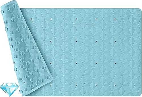 Miniatura 16 de WRISIN Tapete antideslizante para bañera y ducha, tapete de goma natural con 241 ventosas, tapete de seguridad suave para baño, patrón único