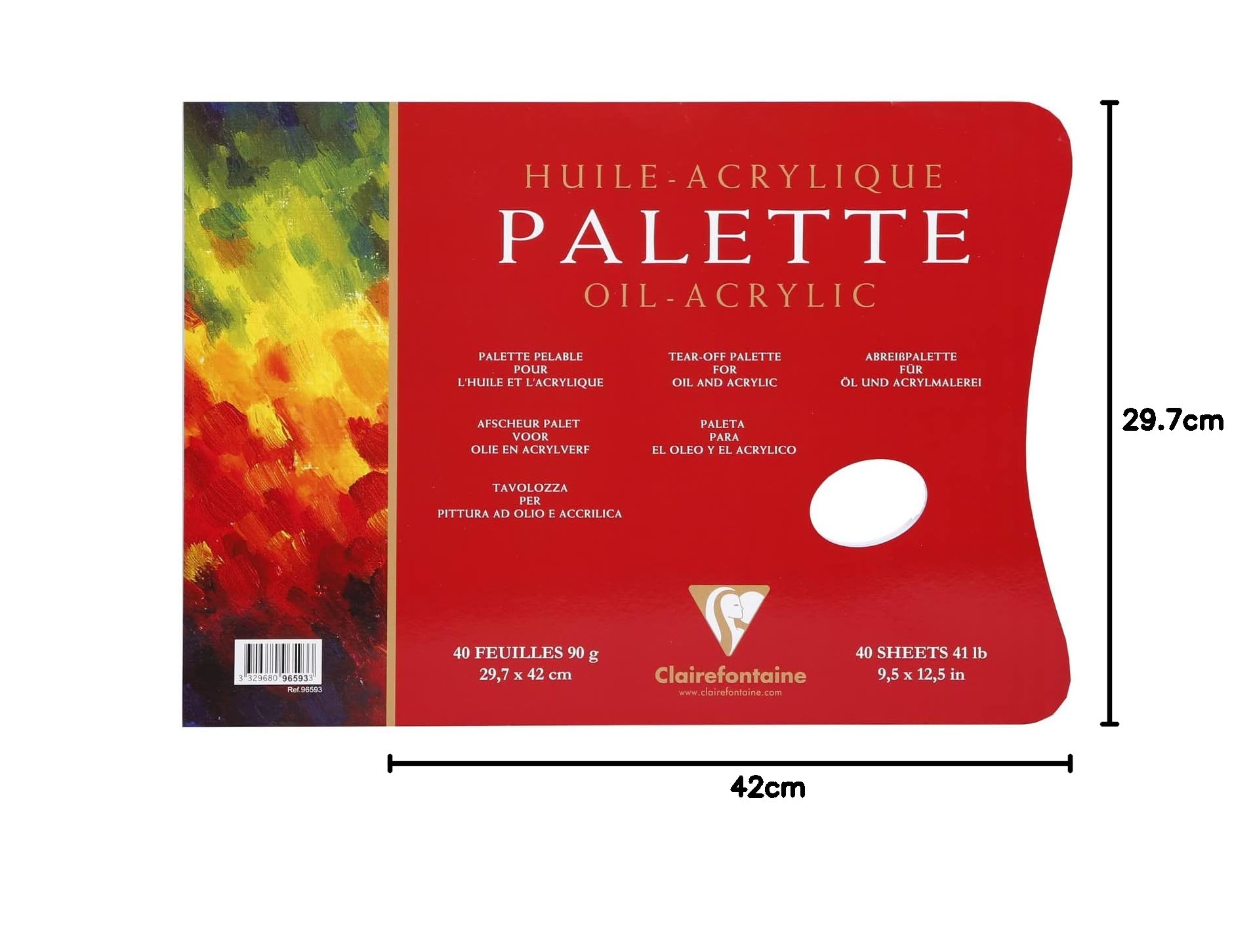 Clairefontaine 96593C paleta klejona z 3 stron. do 42 cm 90 g 40 arkuszy
