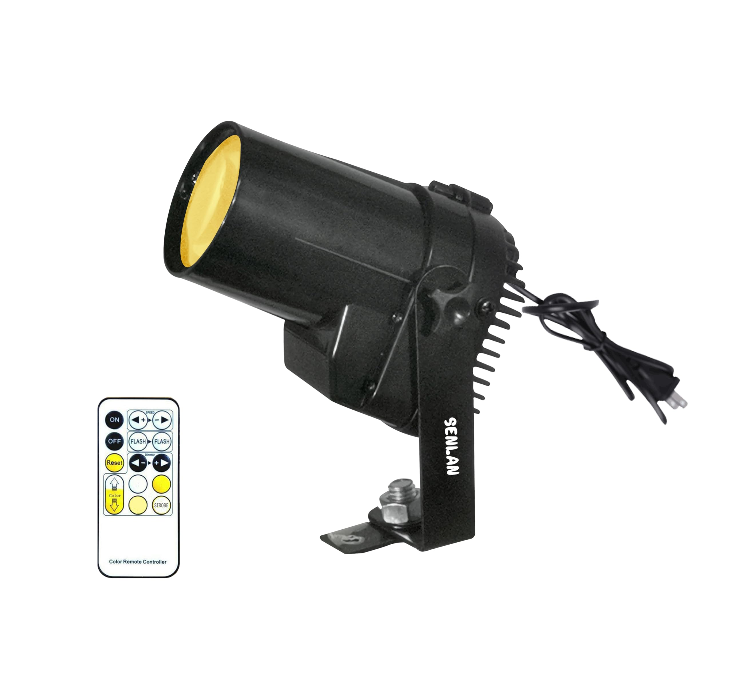 PinSpot Light, SENLAN 12W Double White/Cool White&Warm White Led Disco Ball Light for Mirro Ball, Pin spot DJ Stage Lights by IR Controller