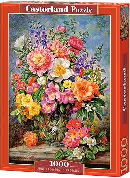 Castorland 1000 Piece Jigsaw Puzzle, June Flowers in Radiance, Flower and Plants Puzzle, Painting Puzzle, Adult Puzzles, Castorland C-103904-2