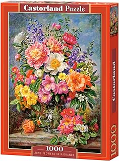 CASTORLAND 1000 Piece Jigsaw Puzzle, June Flowers in Radiance, Flower and Plants Puzzle, Painting Puzzle, Adult Puzzle, Castorland C-103904-2