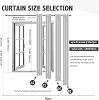 Vista 2 de Anytime - Cortinas para dormitorio de niñas con estrella hueca, cortinas opacas para habitación de niños, cortinas largas para oscurecer