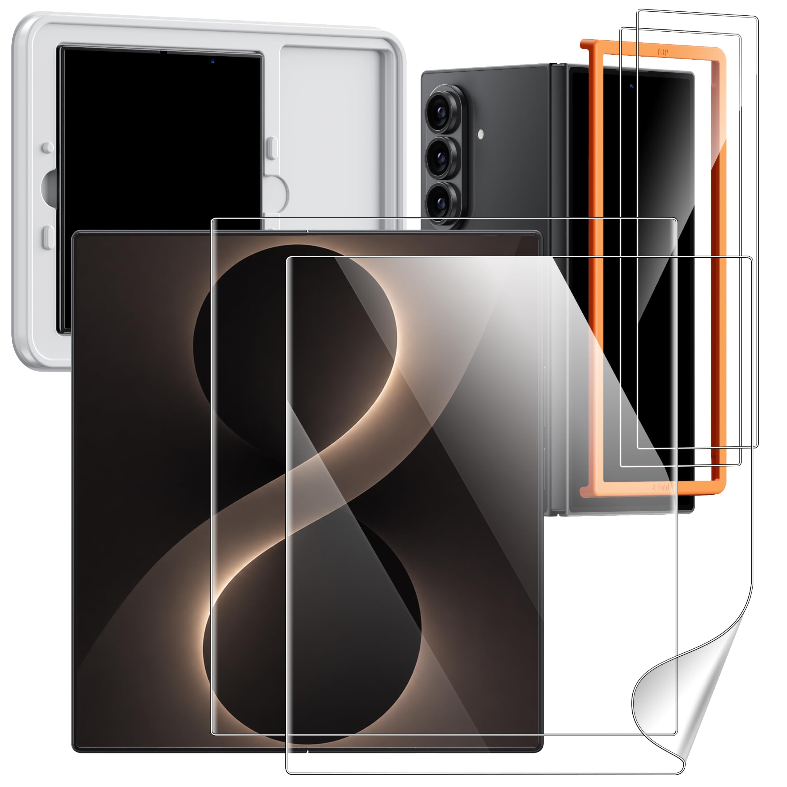 Hoerrye for Samsung Galaxy Z Fold 8 Ultra Screen Protector - Auto Align Kit | 2 Pack Inner TPU + Front Glass Protection, Easy Bubble-Free Installation, Crease Resistant Design, Ultra Clear HD Display