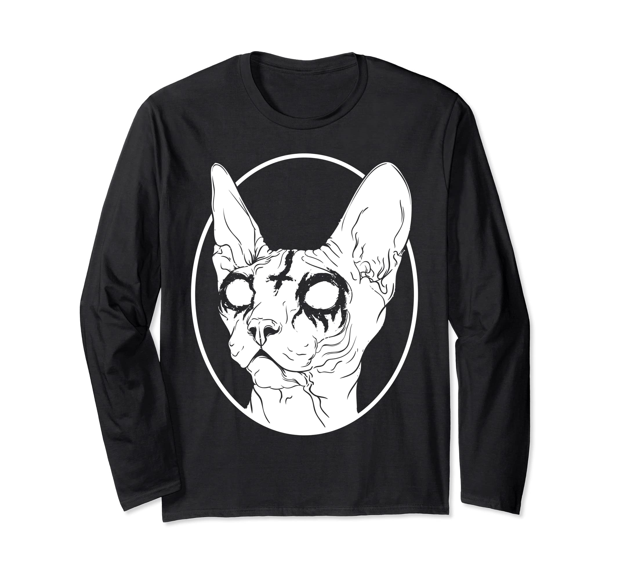 Pastel Goth SphynxBlack Metal Sphynx Cat | Pastel Goth and Death Metal Long Sleeve T-Shirt