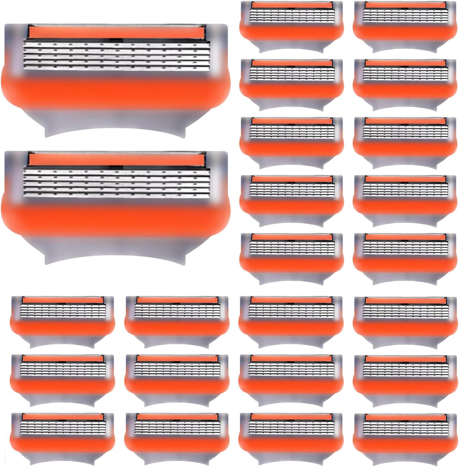 24Pcs Premium Razor Blades for Men Compatible with 5 Razors, 5 Layer Stainless Steel Refills, High Performance Mens Blades for a Close & Comfortable Shave, Durable & Sharp Replacement Blades