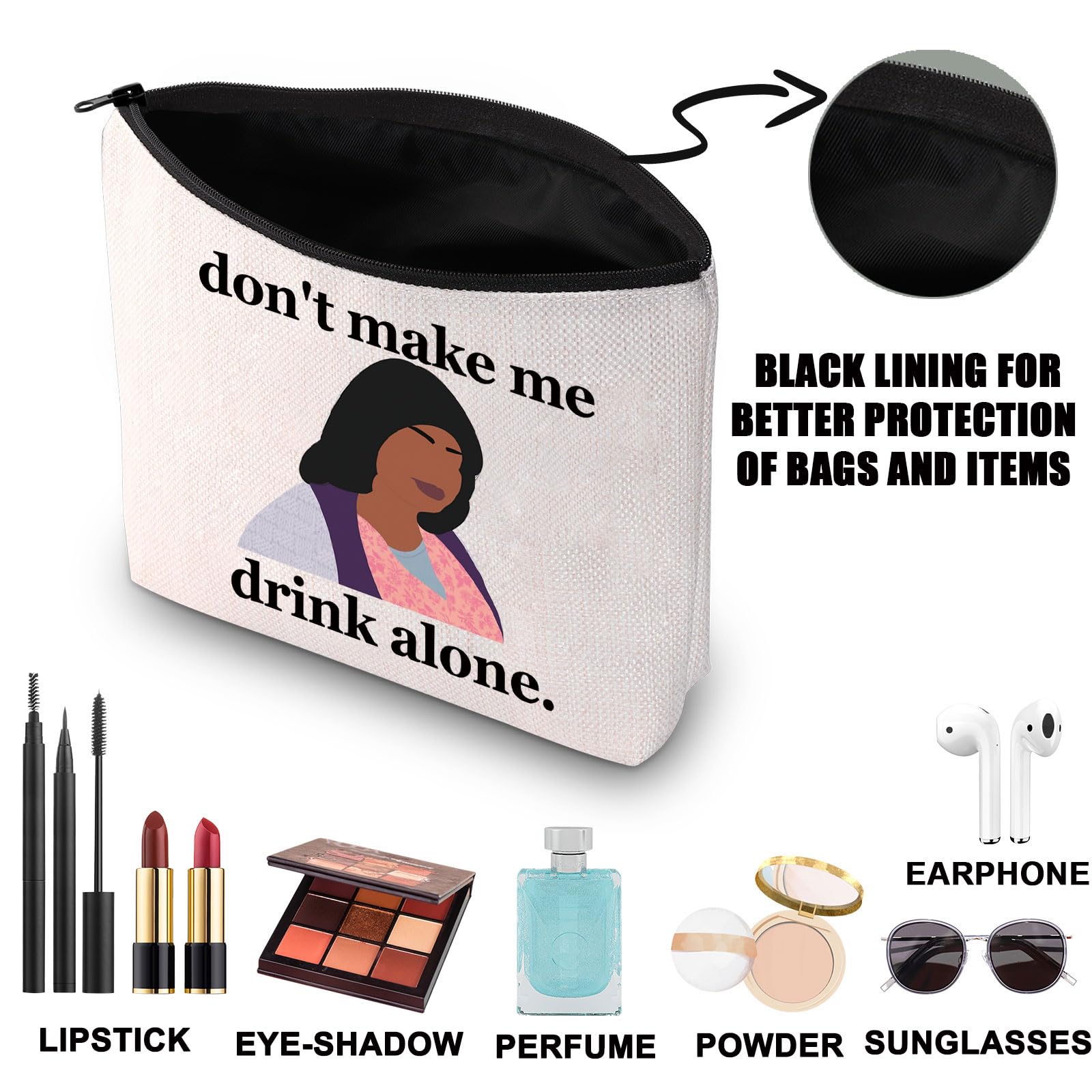 Ma Movie Makeup Bag Ma Movie Gifts Maggie and Ma Gifts Don't Make Me Drink Alone Ma Zipper Pouch (Don't Make me UK) - Image 3
