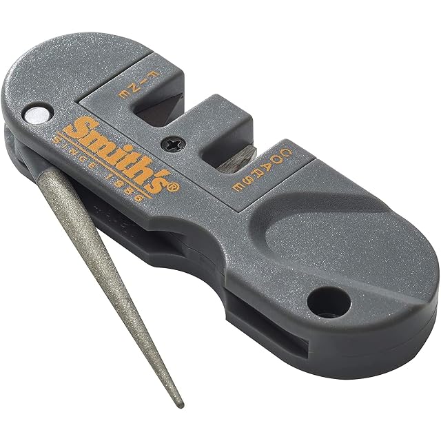 Smiths PP1 Pocket Pal Knife Sharpener Preset Carbide Ceramic Stone Sharpeners Fold-Out Diamond Coated Rod Outdoor Hunting Knife